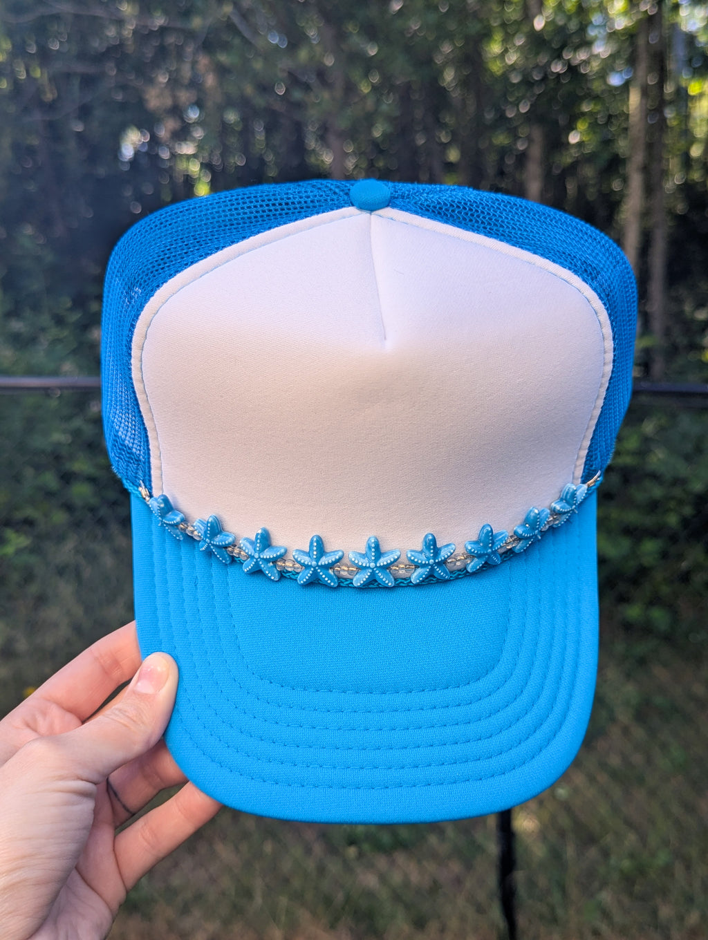 Blue Sea Shell Trucker Hat