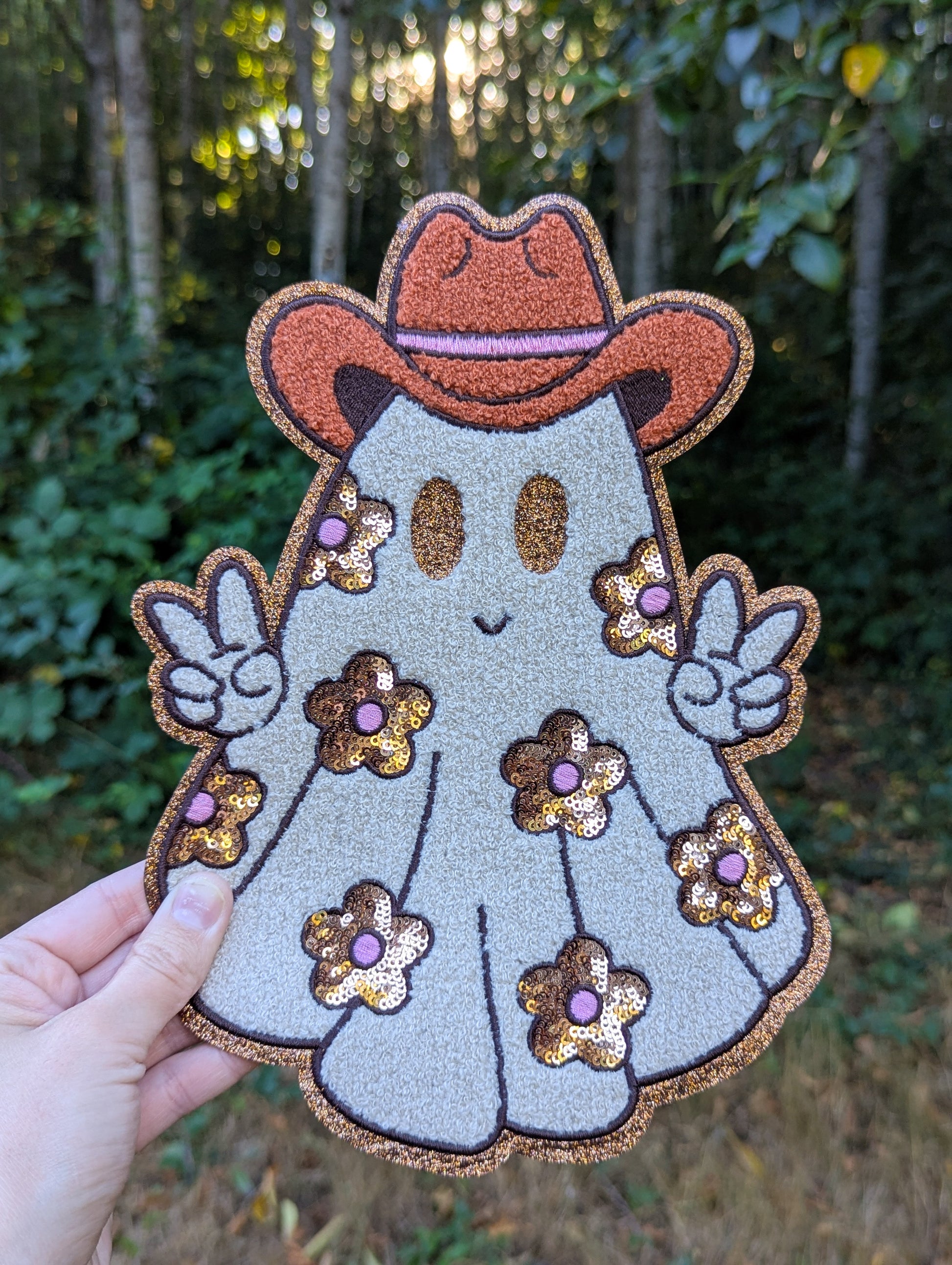 OVERSIZED Ghost Cowgirl Patch
